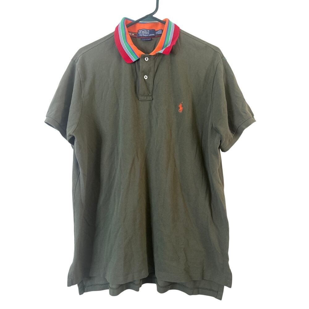 Vintage Polo Ralph Lauren Polo Shirt Green/Multicolor Collar Men’s XL Aztec
